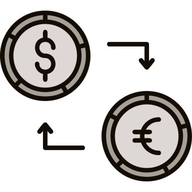 Para simgesi. Para vektör simgesi web için basit örnek