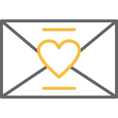 Kalp sembollü zarf izole edilmiş simge