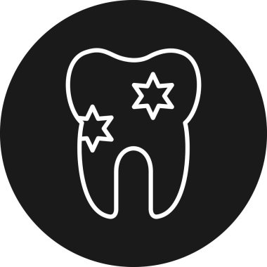 Beyaz arkaplanda izole edilmiş basit bir diş simgesi.