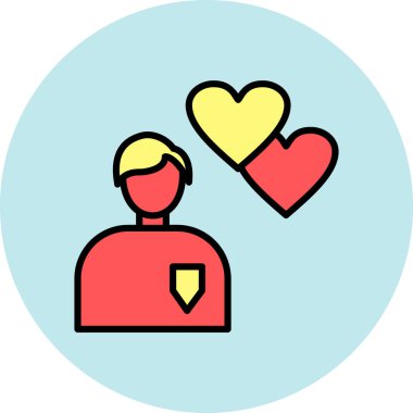 Kalp ikonu vektör illüstrasyonu