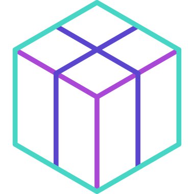 Küp. Web simgesi basit illüstrasyon