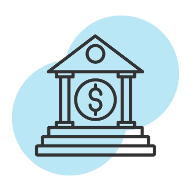 Dolar para vektör illüstrasyon tasarımı ile banka binası