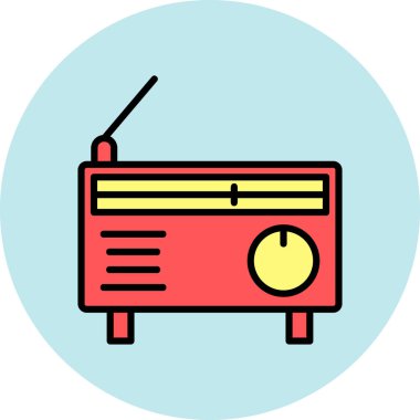 radyo vektör illüstrasyon simgesi