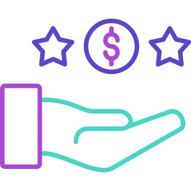 Dolar simgesi, basit vektör tasarımı illüstrasyonu