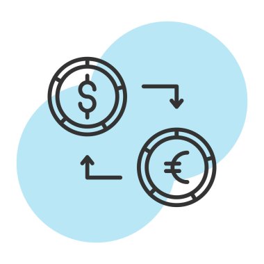 para birimi değişim renk vektörü simgesi
