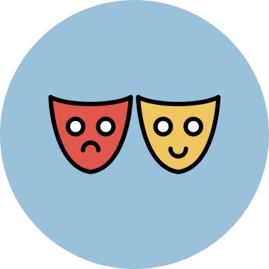 hüzünlü ve mutlu emoji vektör çizimi tasarımı