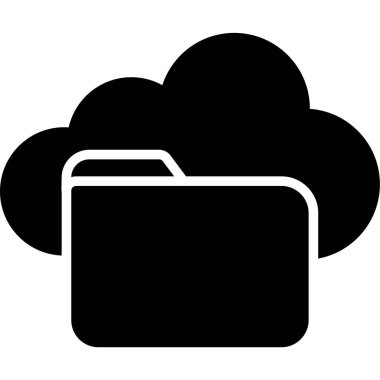 Bulut hesaplama deposu. Basit tasarım. Beyaz arkaplanda izole vektör illüstrasyonu.