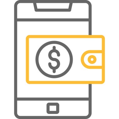 Mobil bankacılık düz glif simgesi