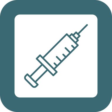 Şırınga Basit Vektör Simgesi İllüstrasyonu