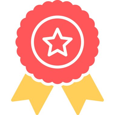 Ödülü rozet düz vektör simgesi