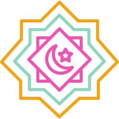 Uydusu olan bir yıldızın vektör çizimi