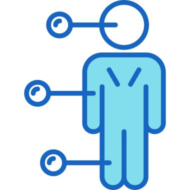 İnsan figürlerinin mavi arkaplanının vektör çizimi