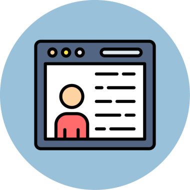 Web sayfası renk ikonu vektörü. İnternet profili işareti. izole edilmiş sembol çizimi