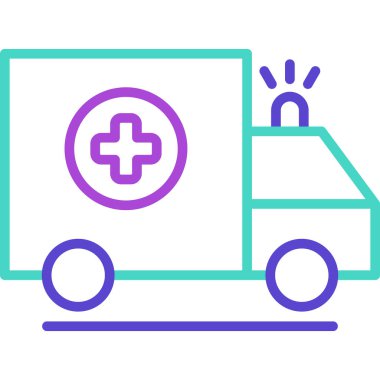 Ambulans araba vektör simgesi