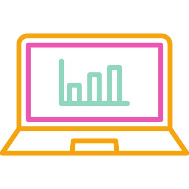 Bilgisayar monitörü. Vektör çizim