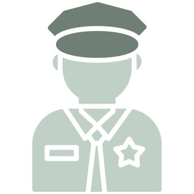 Polis. Web simgesi basit illüstrasyon