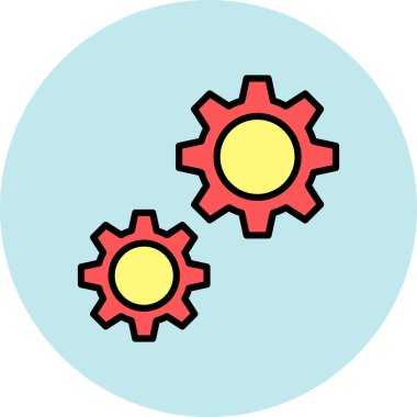 Dişliler. Web simgesi basit illüstrasyon