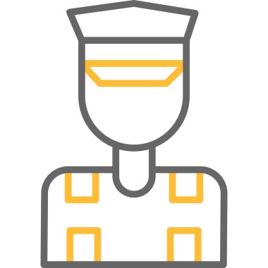 Askeri kask simgesi, anahat stili