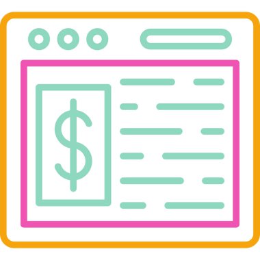 Dolar. Web simgesi basit illüstrasyon