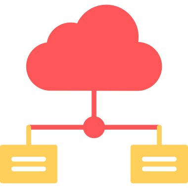 Bulut Hesaplama. Web simgesi basit illüstrasyon