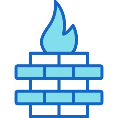 şömine simgesi vektör illüstrasyonu