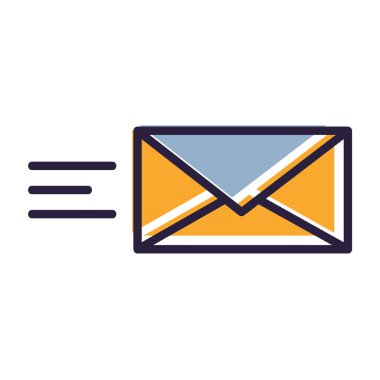 İleti izole edilmiş ikon vektör illüstrasyon tasarımı içeren zarf