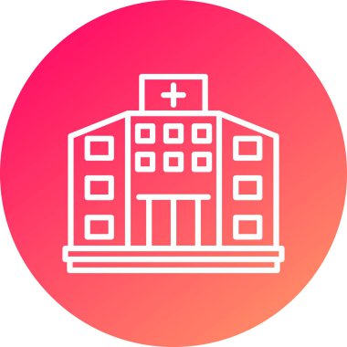 Hastane modern simgesi, vektör illüstrasyonu