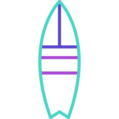 Sörf tahtası Basit Vektör Simgesi İllüstrasyonu