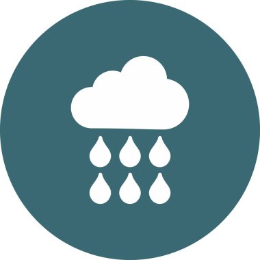 yağmur bulutu yuvarlanmış vektör simgesi