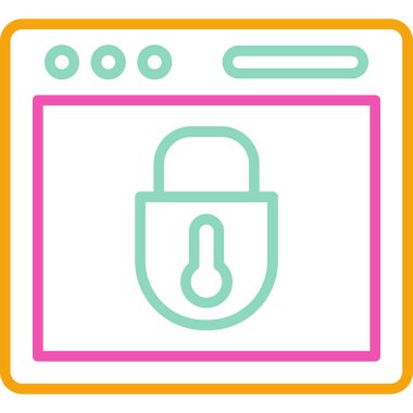 tarayıcı kilidi simgesi, vektör illüstrasyonu