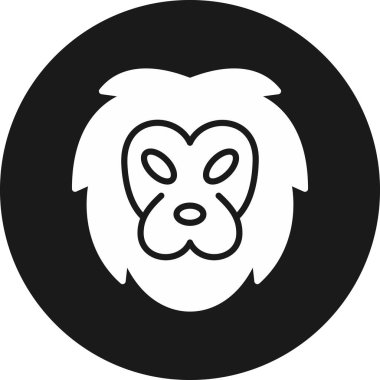 basit tasarım izole vektör illüstrasyonunda maymun başı simgesi