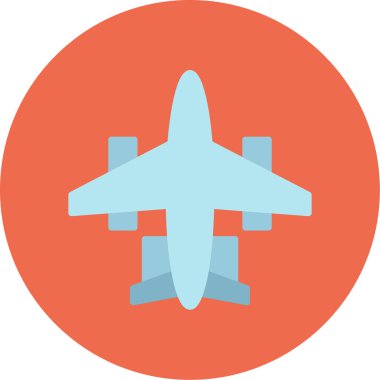 Jet Düzlemi Basit Vektör Simgesi İllüstrasyonu