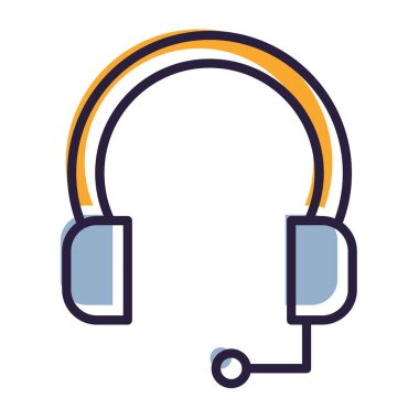 Kulaklık renkli vektör simgesi