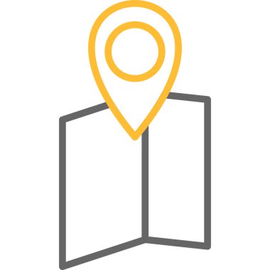 konum haritası pin simgesi ana hat biçiminde