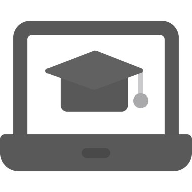 Çevrimiçi eğitim sembolü, eğitim ve eğitim, çevrimiçi öğrenme işareti, vektör grafikleri, beyaz bir arkaplanda sağlam bir kalıp, 10 PS