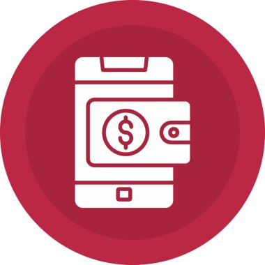 Dolar işareti olan para çantası. Vektör simgesi