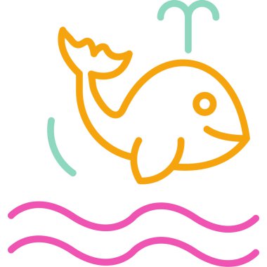 Hayvan deniz ikonu doldurulmuş - taslak biçiminde