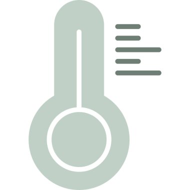 Termometre vektör simgesi. biçim ana hat sembolü, yumuşak gri renk, yuvarlak açılar, beyaz arkaplan.