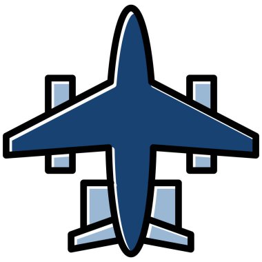 Uçak uçuş simgesi - ana hatlar biçiminde