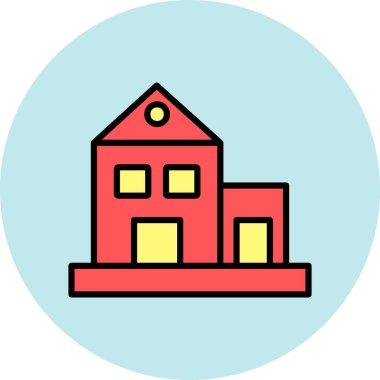 Bina. Web simgesi basit illüstrasyon