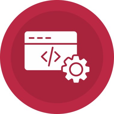 Ana hatlar biçiminde web kodlama geliştirme simgesi