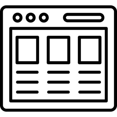 tarayıcı web simgesi, vektör illüstrasyonu