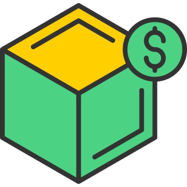 Dolar kutusu vektör simgesi