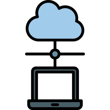 bulut hesaplama simgesi, vektör illüstrasyonu
