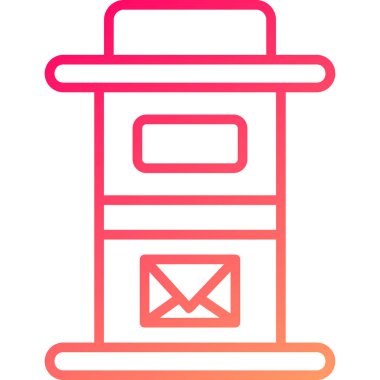 Posta kutusu. Web simgesi basit illüstrasyon