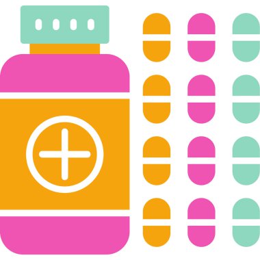 ilaç şişesi simgesi, vektör illüstrasyonu