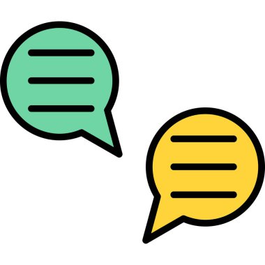 sohbet baloncuğu renk ana hatları vektörü