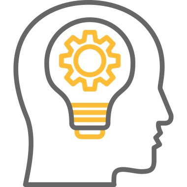 Beyin. Web simgesi basit illüstrasyon