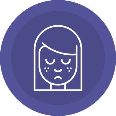 Üzgün kadın yüzü, gözleri kapalı.