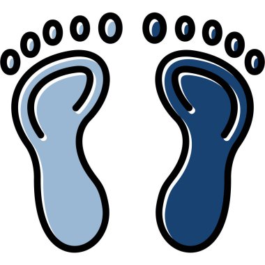 Ayak izi simgesi, vektör illüstrasyonu